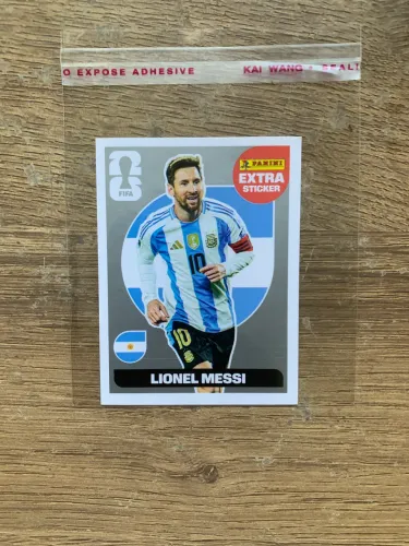 FIGURINHA EXTRA STICKER LIONEL MESSI PRATA - ORIGINAL PANINI
