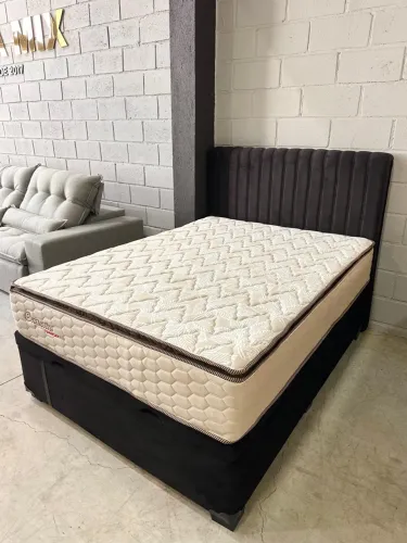 Cama casal baú e colchão molas ensacadas Conforto bom  