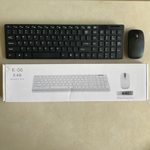 Kit Teclado e Mouse Sem Fio K-06 2.4G Slim para PC, Notebook e Smart TV