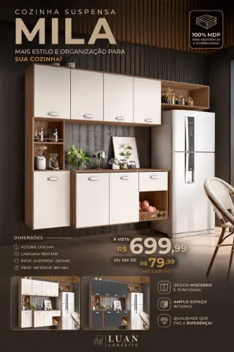 Cozinha suspensa mila 9 portas novo disponível