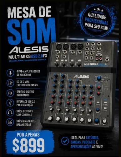 Mesa de áudio alesis com fx