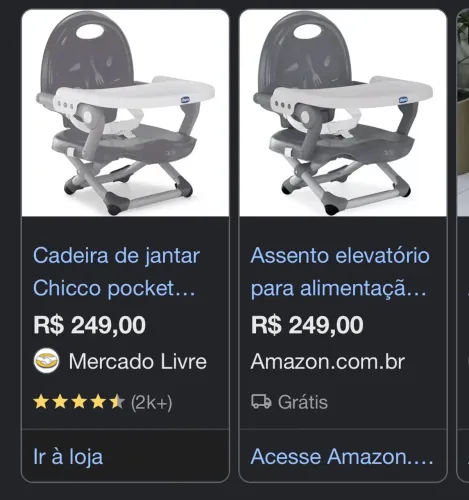 Oportunidade cadeirinha de alimentação CHICCO semi NOVA