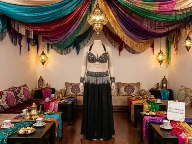 Traje Black Silver de dança do ventre