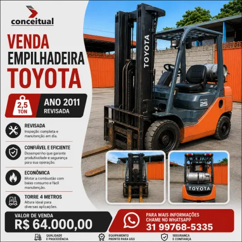 TOYOTA 2,5 TONELADAS 2011 - ROBUSTEZ, CONFIABILIDADE E PRONTA PARA TRABALHAR!