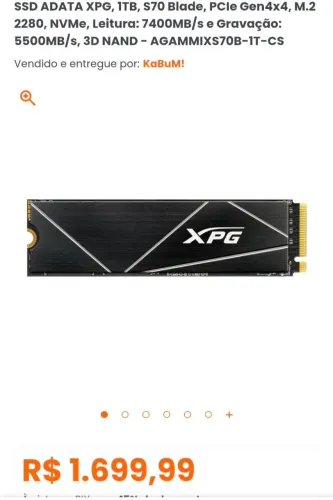 SSD 1TB ADATA XPG Gammix S70 Blade
