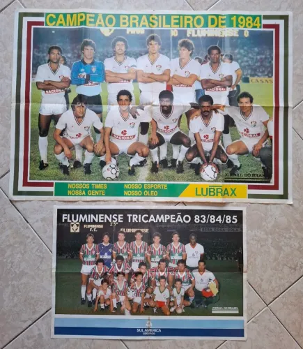 Pôsteres Fluminense Campeão Brasileiro 1984 e Tri Carioca 1985 - Grandes
