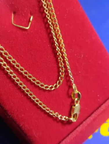 Cordão Correntinha Elos Ouro 18 Kilates Peso 9 Gramas 70 Cm 1.45 mm Maciço
