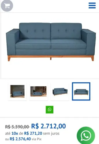 Sofá 3 lugares Linho Premium 
