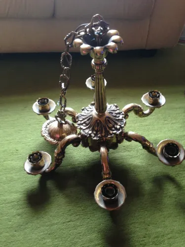 Lustre de bronze de 6 braços 
