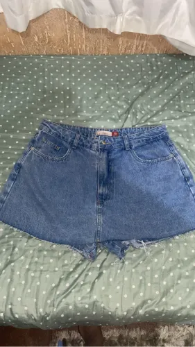 Short saia jeans Glitter