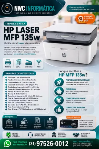 IMPRESSORA HP LASERJET NFP 135W