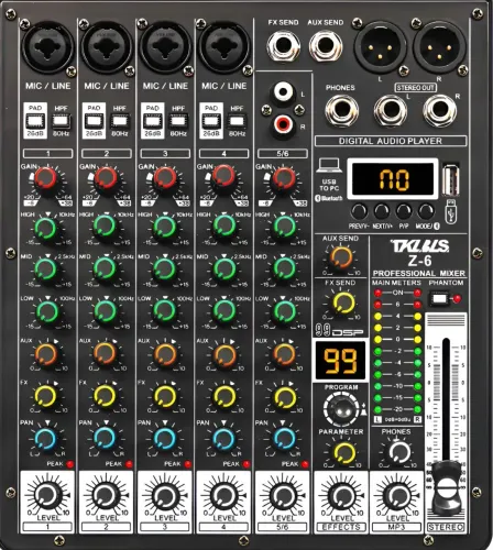 Mesa de som 6 canais TKLBLS Z6