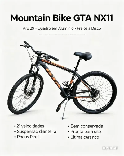 Mountain Bike GTA Aro 29 Alumínio Freio a Disco
