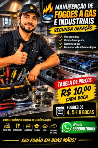 Mecânica de fogões a gás e industriais