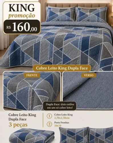 Cobre leito Queen e king 3 peças promoção