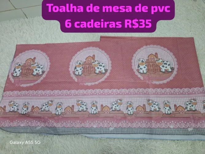 Toalha de mesa de plástico 4 ou 6 cadeiras novo
