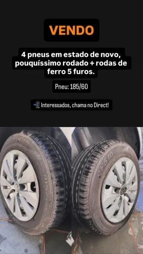 PNEU ARO 14 + RODAS DE FERRO