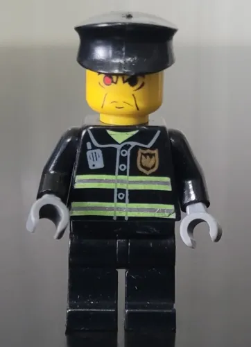 Boneco Lego City Bombeiro Uniforme Preto Oficial