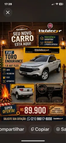 Fiat Toro Endurence 1.8 16V Flex Aut. 2019