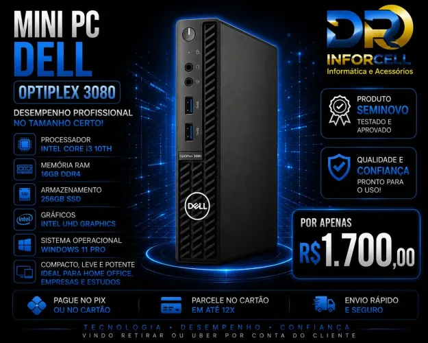 MINI PC DELL OPTIPLEX 3080 - SEMINOVO