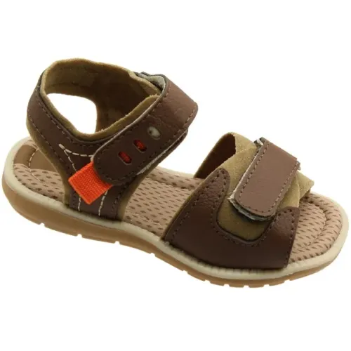 Sandália Camin Camurça Recortes Tira Autocolante Menino