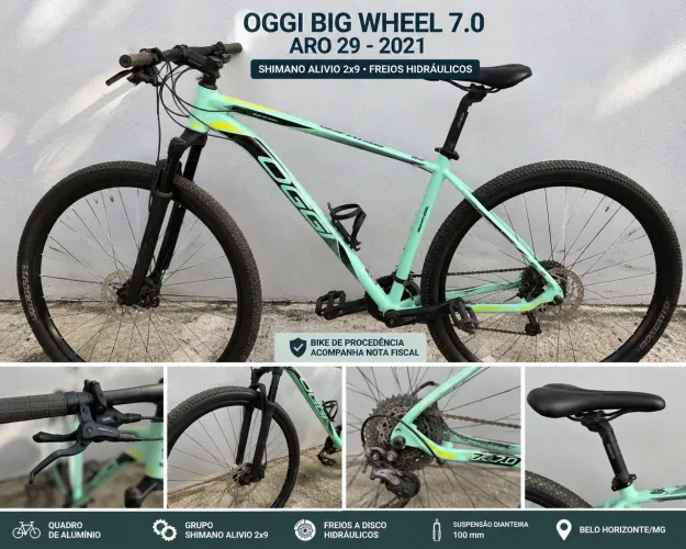 OGGI Big Wheel 7.0 Aro 29 - Shimano Alivio - Nota Fiscal