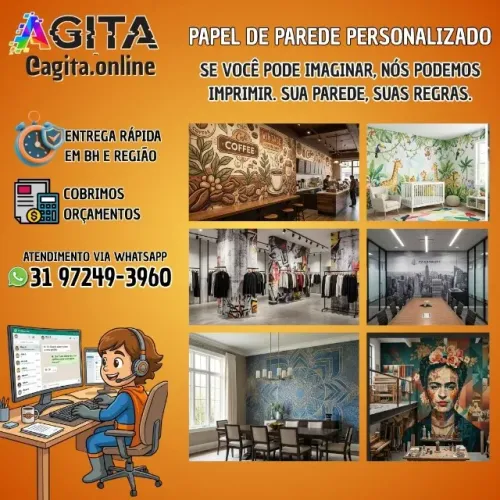 PAPEL DE PAREDE PERSONALIZADO - FOTOS , LOGOS, DECORAÇÃO...