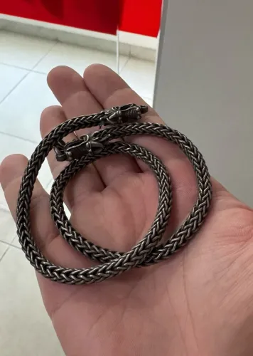 Prata de Bali Cabeça de Dragão 46cm