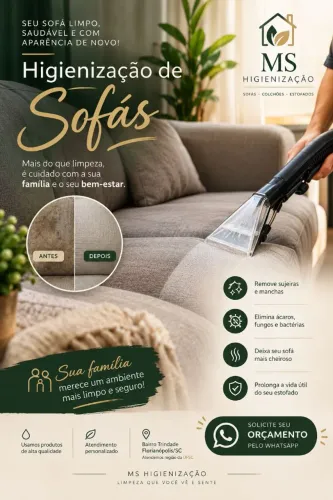 Higienização de sofás, poltronas e cadeiras