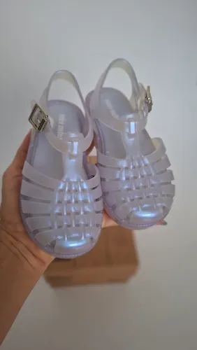 Novo Sandália Mini Melissa Possession Infantil Azul Perolado