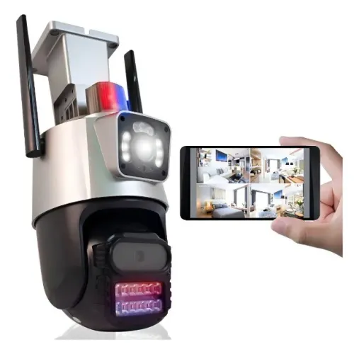 Camera Segurança 4mp Hd Wi-fi Lente Dupla 360 Graus , Sirene