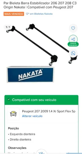Vendo para de bieletas Nakata.
