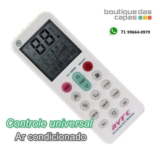 Controle universal ar condicionado VC-82889 é compatível com 98% dos aparelhos