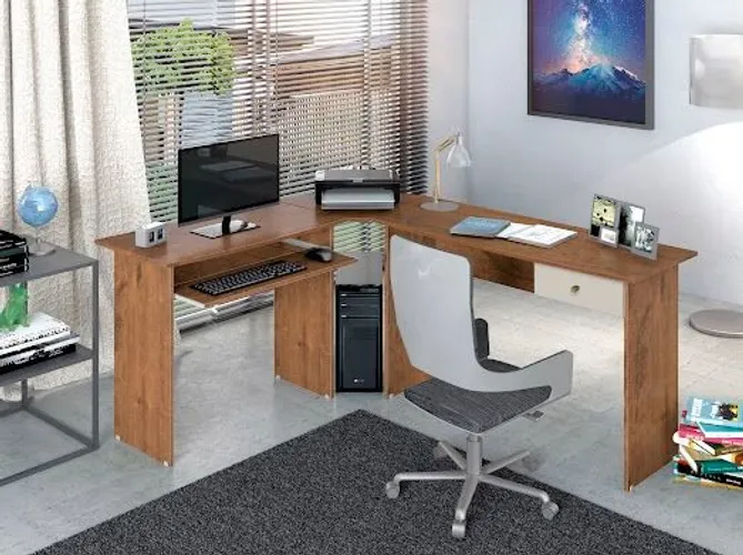 Escritório sala mesa office escrivaninha em L 