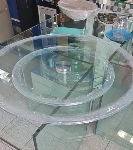 Tampo giratório em vidro, para mesa