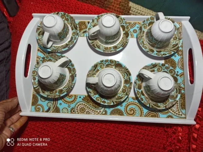 Conjunto  de  xícaras  em melamina  art house