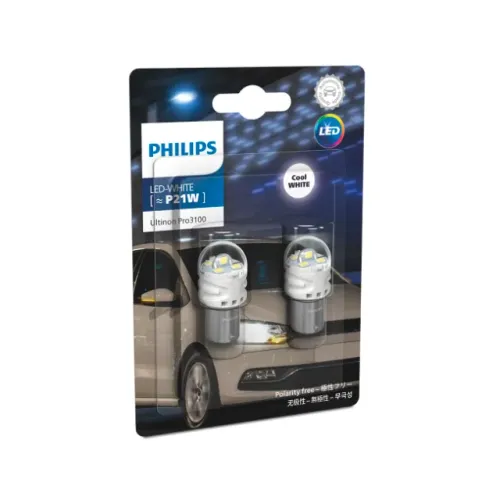 Par Lâmpada Led Sinalização Freio P21w Philips Ultinon