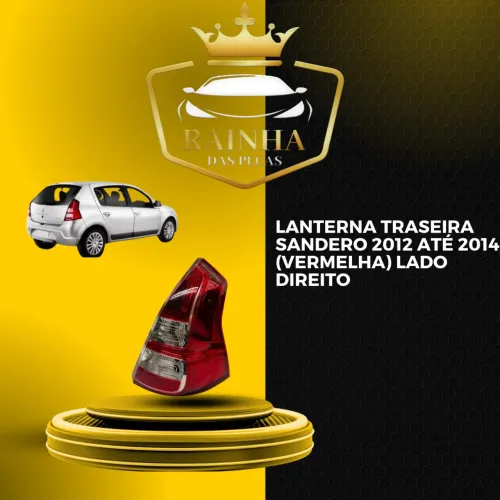 Lanterna Traseira Sandero 2012 até 2014 (Vermelha) Lado Direito