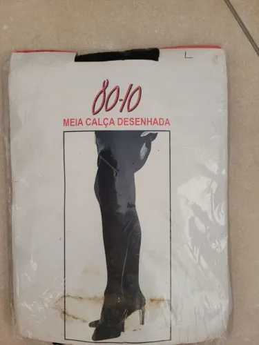 MEIA CALÇA  PRETA FIO 80