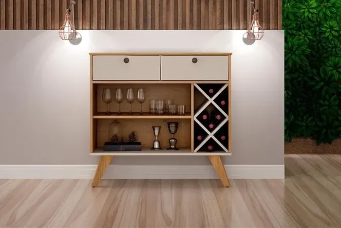 Buffet Aparador C/Adega até 10 Garrafas Pé Retrô. São Produtos Novos Direto da Fábrica.