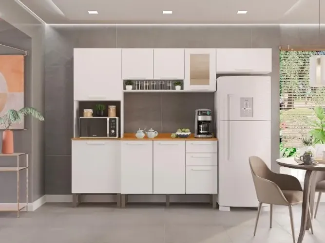Cozinha Completa New Valência Reflecta 4 peças Branco Até 12x
