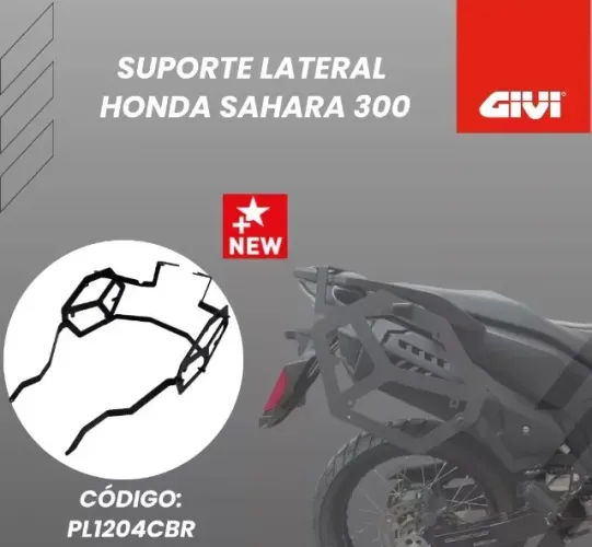 Bagageiro Suporte Lateral MONOKEY Chapa SAHARA300 2024 Em Diante GIVI PL1204CBR