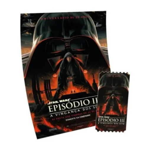 STAR WARS III A Vingança dos Sith Pôster e Card Ingresso Colecionável