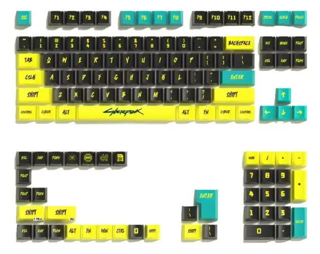 Keycap Cyberpunk Edição Limitada Pbt 129 Teclas 