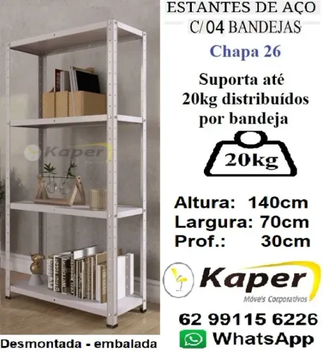 Prateleira de aço 4B compacta Cinza ( produto novo ) Promoção ! ! - leia o anúncio