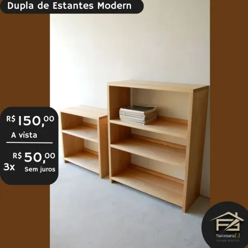 Dupla de Estantes Modern de Madeira