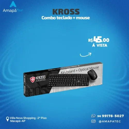 Combo Kross Teclado e Mouse USB Com Fio