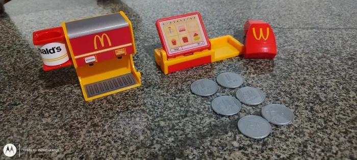 Brinquedo McDonald's -caixa registradora e Máquina de Bebidas