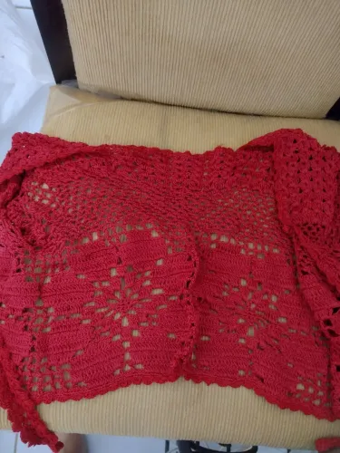 Roupas e bolero Crochê Vermelho