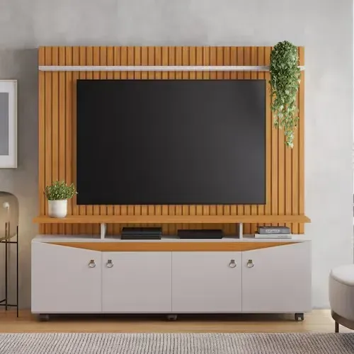 Estante Para Tv e Home Conceito Candian Para Tv De Até 65Cinamomo e Off - Montagem Grátis 